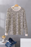 PACK25122452-18-1, Apricot Animal Spotted Print Round Neck Long Sleeve Top