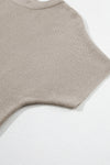 PACK2724518-P18-1, Apricot High Neck Short Bat Sleeve Sweater