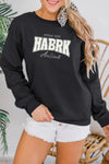 LC25317188-2-S, LC25317188-2-M, LC25317188-2-L, LC25317188-2-XL, Black Rhinestone Embellished HABRK Letter Graphic Sweatshirt
