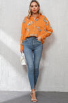 PACK2554199-P7014-1, Russet Orange Cheetah Animal Print Button Up Satin Shirt