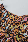 PACK25126133-P122-1, White Leopard Print Wide Sleeve Peplum Hem Blouse