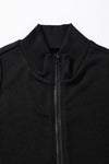 PACK6421665-P2-1, Black Zip up Mock Neck Ribbed Sleeveless Bodysuit