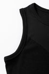 PACK6421663-P2-1, Black Mesh Patchwork Sleeveless Bodysuit