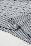 PACK277037-P3011-1, Medium Grey Cable Knit Turtleneck Batwing Sleeve Sweater
