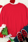 PACK25317086-103-1, PACK25317086-103-2, Red Puff XOXO Print Valentines Heart Sweatshirt