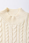 PACK2724449-P1015-1, Oatmeal Cable Knit High Neck Sweater Vest