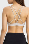 PACK264685-P1-1, White Solid Color Strappy Criss Cross Back Active Sports Bra