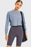 PACK264686-P804-1, Beau Blue Solid Color Quick Dry Long Sleeve Active Top