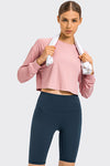 PACK264686-P4010-1, Peach Blossom Solid Color Quick Dry Long Sleeve Active Top