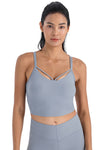 PACK264690-P3011-1, Medium Grey Ribbed Criss Cross Padded Cropped Workout Vest
