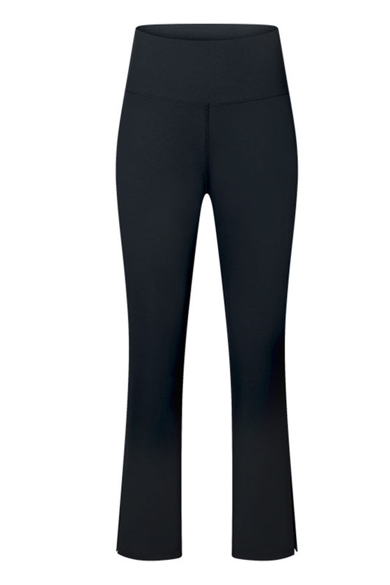PACK265458-P2-1, Black High Waist Split Flare Yoga Pants