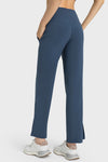 PACK265458-P705-1, Real Teal High Waist Split Flare Yoga Pants