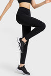 PACK265469-P2-1, Black Solid Color High Waist Active Leggings with Side Pocket