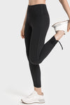 PACK265471-P2-1, Black Drawstring Ankle Wide Waistband High Workout Leggings