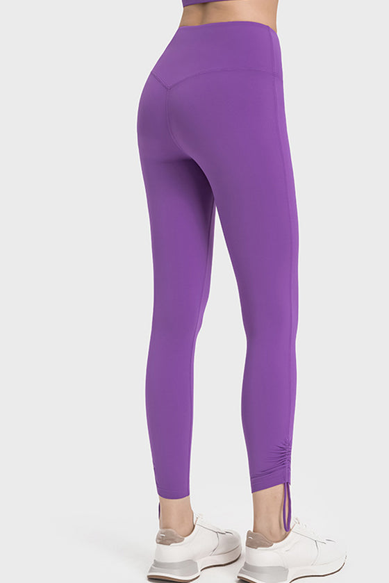 PACK265471-P8-1, Tillandsia Purple Drawstring Ankle Wide Waistband High Workout Leggings