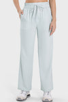 PACK265473-P804-1, Beau Blue Drawstring Shirred Waist Loose Sports Pants