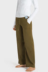 PACK265474-P17-1, Brown Drawstring Waist Wide Leg Sweatpants