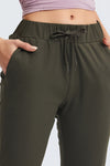 PACK265479-P1609-1, Moss Green Skinny Drawstring Waist Workout Pants