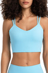 PACK264697-P4-1, Light Blue Solid Color Strappy Crisscross Ribbed Sports Bra