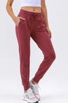 PACK265480-P303-1, Mineral Red Pocketed Drawstring High Waist Active Joggers
