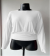 PACK264730-P1-1, White Soft Ribbed Drop Shoulder Active Top