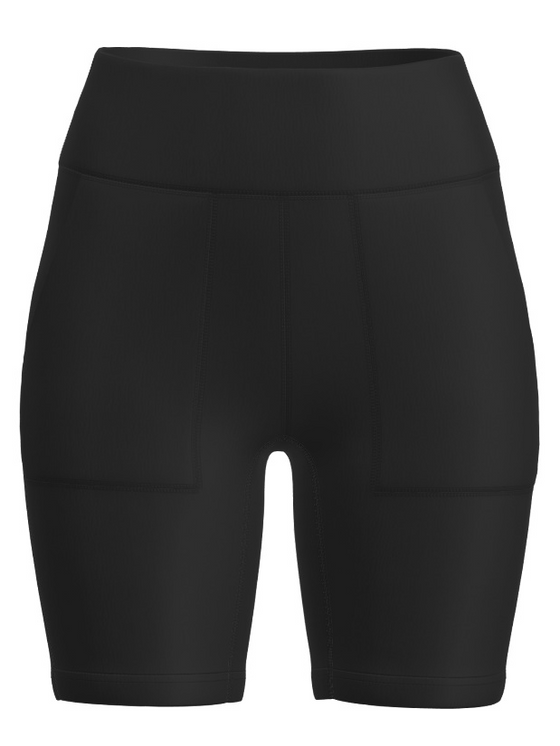 PACK265506-P2-1, Black Wide Waistband Pocketed Fitness Shorts
