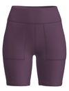 PACK265506-P508-1, Violet Wide Waistband Pocketed Fitness Shorts
