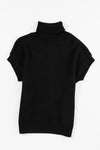 PACK2724435-P2-1, Black Turtleneck Textured Short Sleeve Sweater