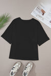 PACK25224764-P2-1, Black MAMA Chenille Patched Crew Neck T Shirt