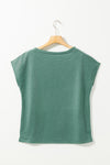 PACK25224973-109-1, Green Sequined Clover Patch Pocket T-shirt