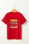 PACK25224984-103-1, Red Rhinestone POWER Pock BURLY SWEET Letters T Shirt