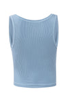 PACK264725-P704-1, Dusk Blue Active Ribbed U Neck Cropped Tank Top