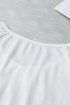 PACK25223649-P1-1, White Contrast Lace Sleeve Keyhole Decor Top