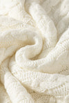 PACK276236-P1-1, White Contrast Trim V Neck Cable Knit Sweater Vest
