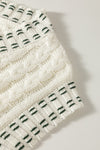 PACK276236-P1-1, White Contrast Trim V Neck Cable Knit Sweater Vest