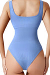 PACK262259-P205-1, Sky Blue Solid Wide Straps U-Neck Sporty Bodysuit