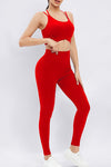 PACK2611623-P3-1, Fiery Red Strappy Back Cross Hem Bra and Leggings Yoga Set