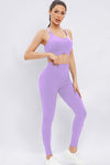 PACK2611623-P208-1, Wisteria Strappy Back Cross Hem Bra and Leggings Yoga Set