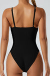 PACK2631190-P2-1, Black Adjustable Spaghetti Straps Ribbed Sporty Bodysuit