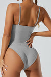 PACK2631190-P3011-1, Medium Grey Adjustable Spaghetti Straps Ribbed Sporty Bodysuit