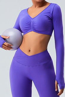  PACK264758-P408-1, Lilac Active Scrunch Long Sleeve Crop Top