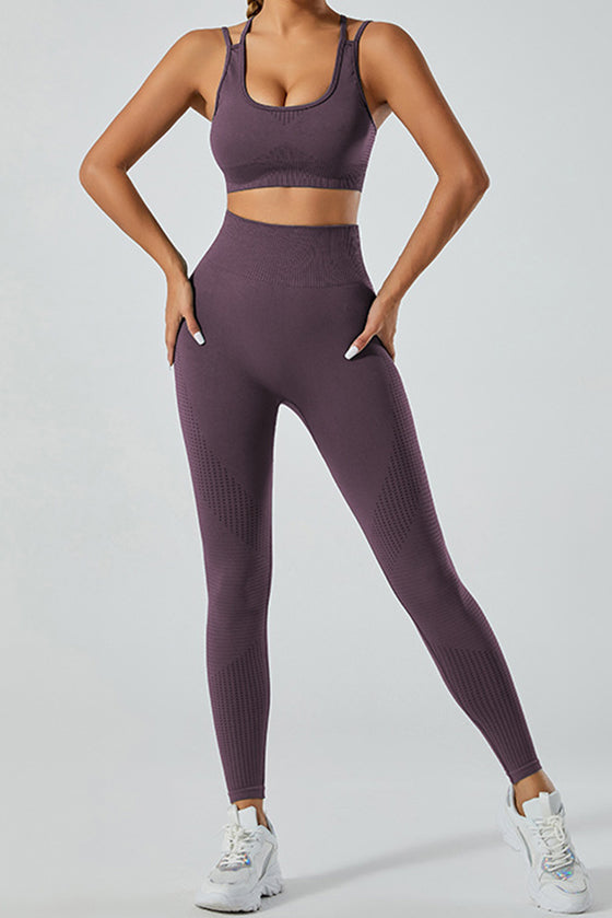 PACK2611616-P308-1, Valerian Back Cross Strappy Bra and Leggings Yoga Set