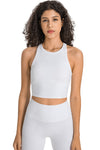 PACK264759-P1-1, White Sports Racerback Cropped Tank