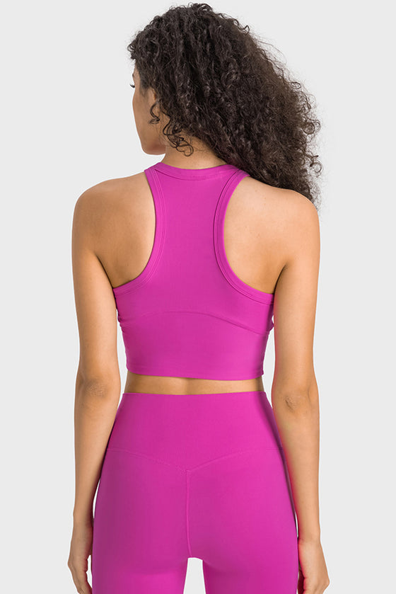 PACK264759-P6-1, Rose Red Sports Racerback Cropped Tank