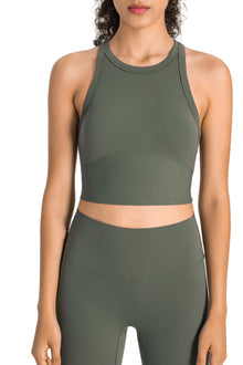  PACK264759-P1609-1, Moss Green Sports Racerback Cropped Tank