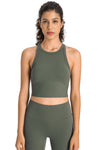 PACK264759-P1609-1, Moss Green Sports Racerback Cropped Tank