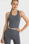 PACK264763-P2011-1, Dark Grey Racerback Longline Yoga Sports Tank Top