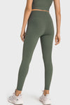 PACK265527-P1609-1, Moss Green Wide Waistband Seamless Ankle Leggings