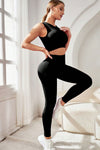 PACK2611629-P2-1, Black Seamless Sports Bra Leggings Active Set