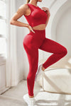 PACK2611629-P3-1, Fiery Red Seamless Sports Bra Leggings Active Set